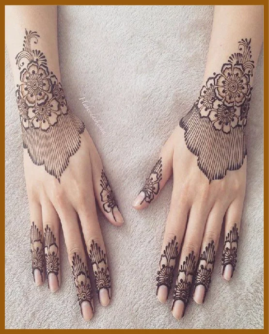 Elegant Aesthetic Mehndi With Wrist Band Look